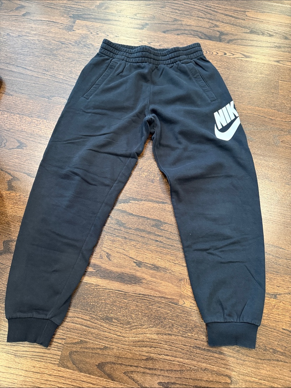 Nike Black Sweat Joggers with White Swoosh Logo